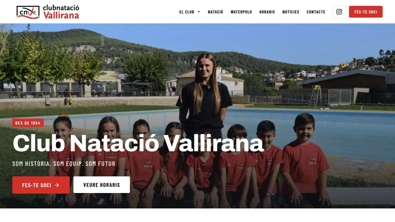 Club Natació Vallirana — web — portada