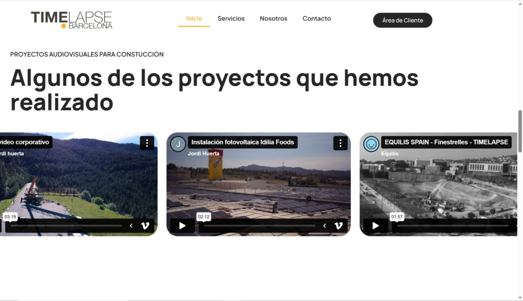 Time Lapse Barcelona, estrategia digital y web a medida para destacar en el sector audiovisual