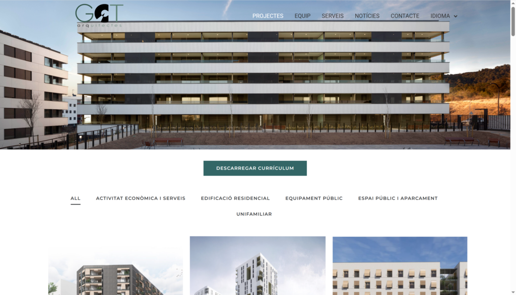 GCT Arquitectes, una nueva web para mostrar una trayectoria sólida en arquitectura