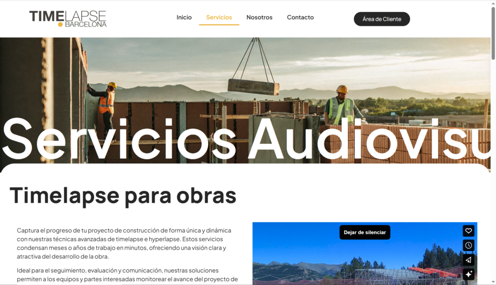 Time Lapse Barcelona, estrategia digital y web a medida para destacar en el sector audiovisual