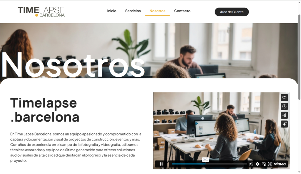 Time Lapse Barcelona, estrategia digital y web a medida para destacar en el sector audiovisual