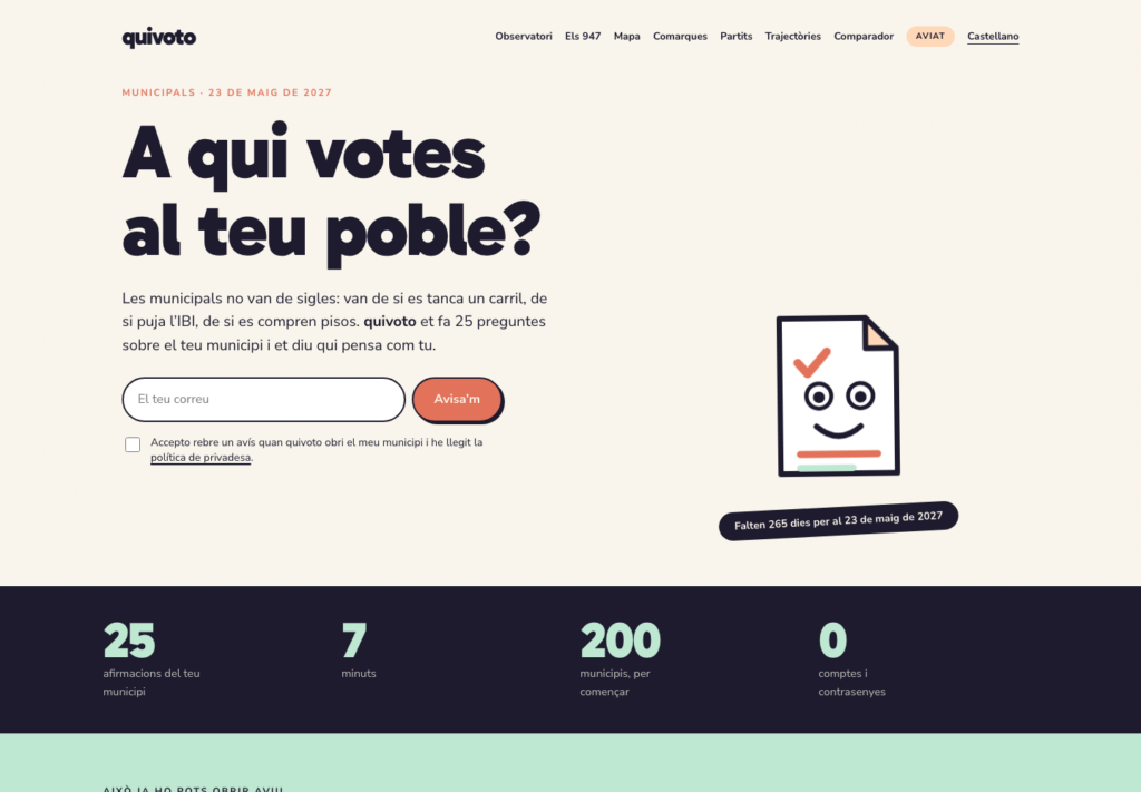 quivoto, the voting compass that starts with your municipality