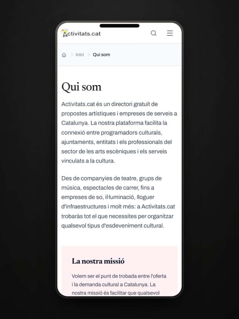 La misión escrita: ser el punto de encuentro de la cultura catalana.