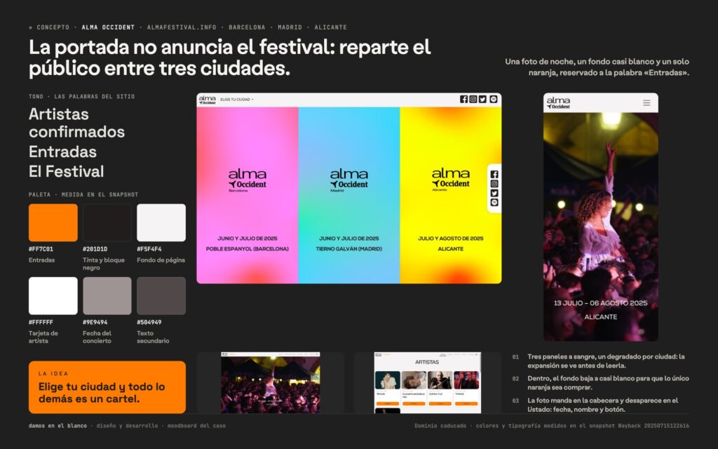 ALMA Festival, rediseño, mantenimiento y expansión digital a dos ciudades