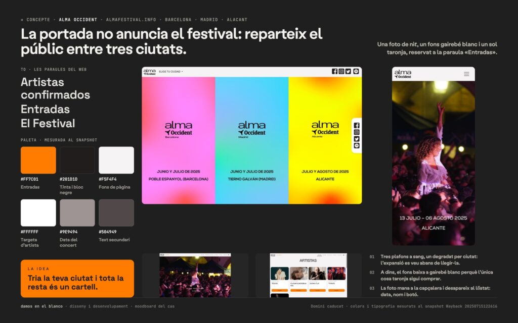 ALMA Festival, redisseny, manteniment i expansió digital a dues ciutats