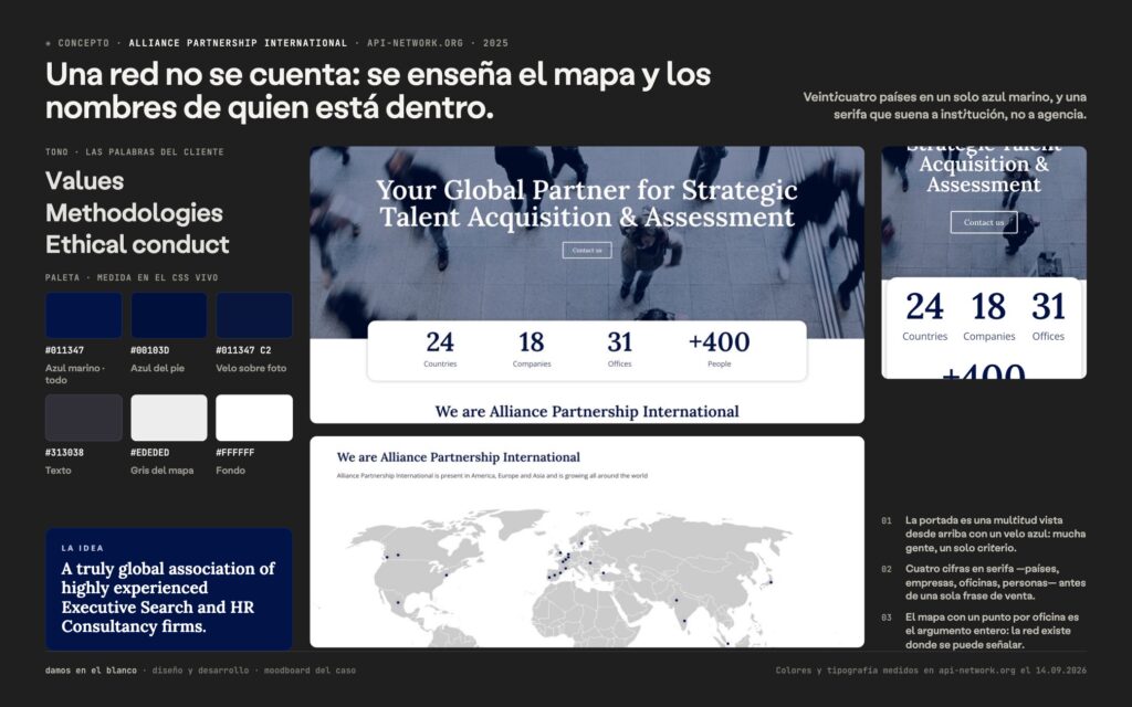 API Network, una red global puesta al día en un mapa y un directorio