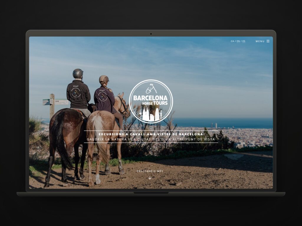 Barcelona Horse Tours, a trilingual site that sells the city seen from a horse