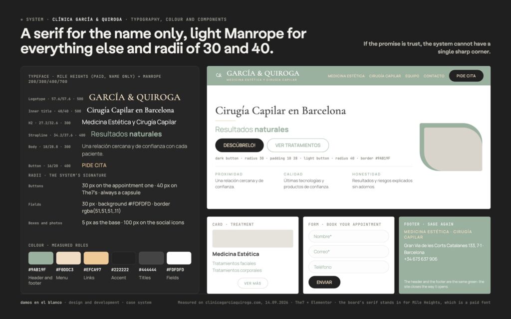 Clínica García & Quiroga, a website where the doctors are the ones who show their faces
