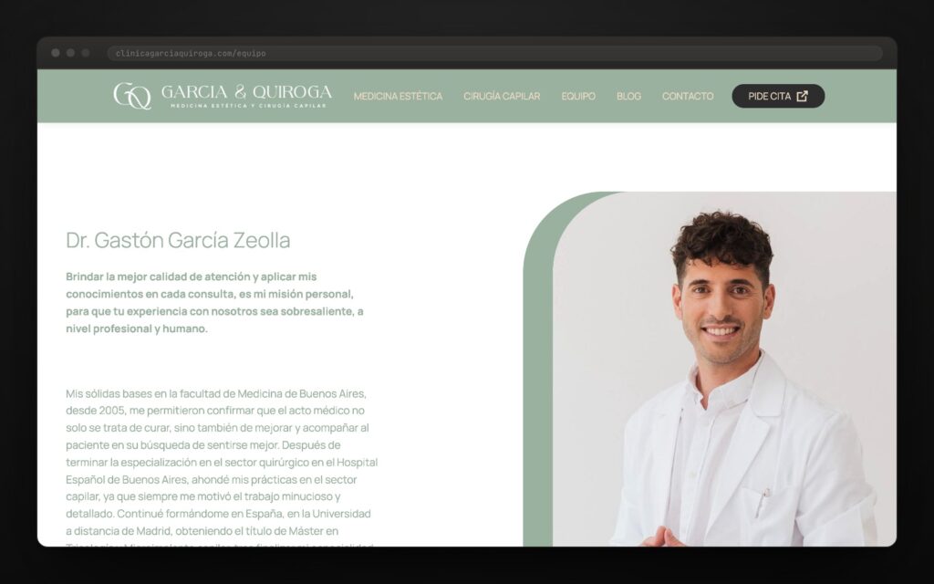 Dos médicos, dos especialidades, una clínica.