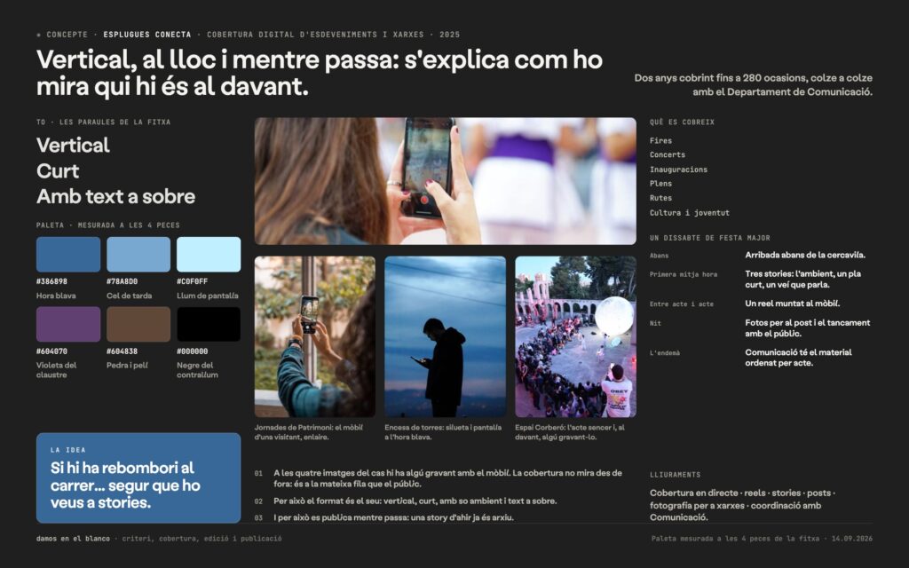 Servei de cobertura digital per a esdeveniments i xarxes socials de l’Ajuntament d’Esplugues