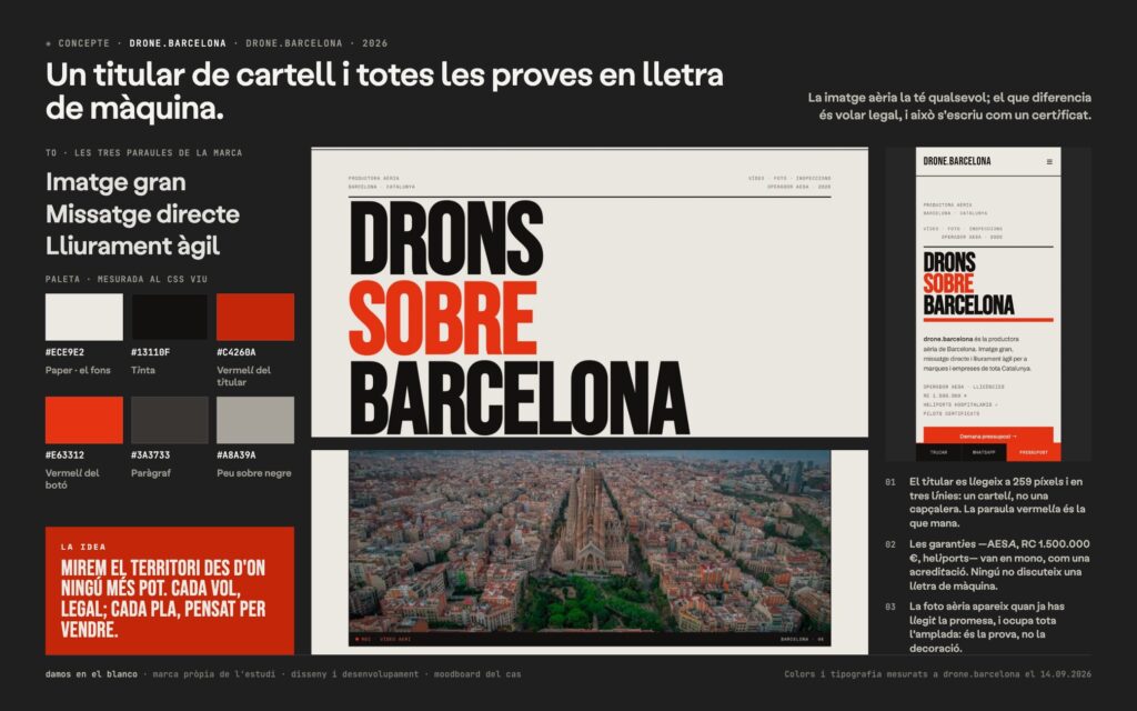 drone.barcelona, una marca pròpia que ven permisos abans que postals