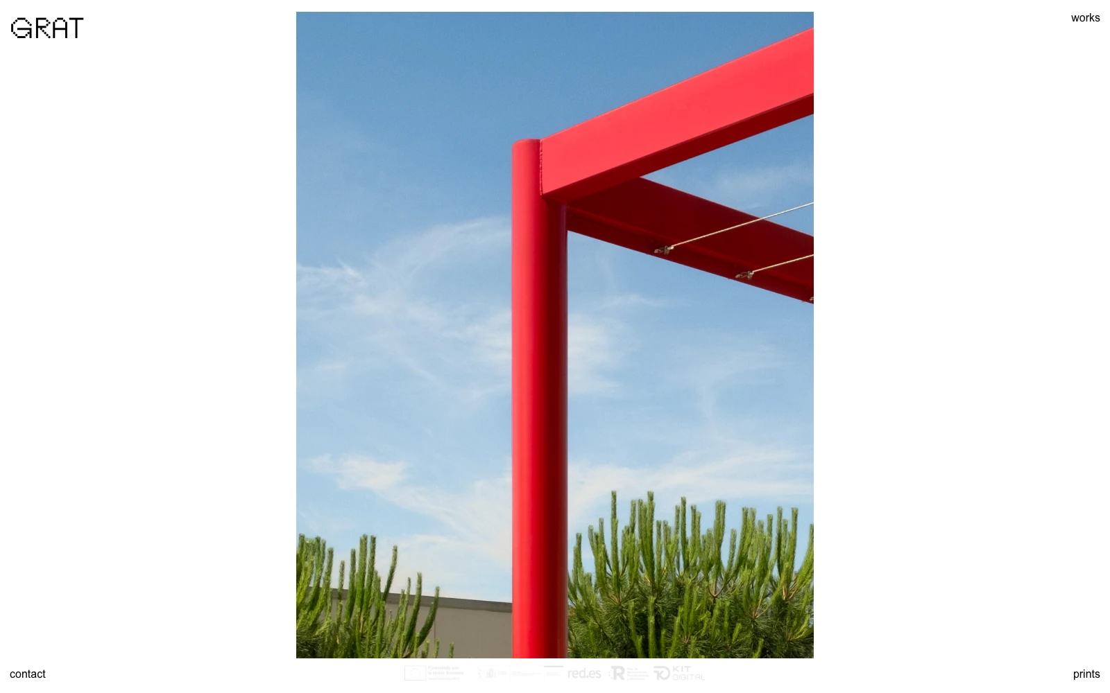 Public GRAT.works home page with an architectural photograph