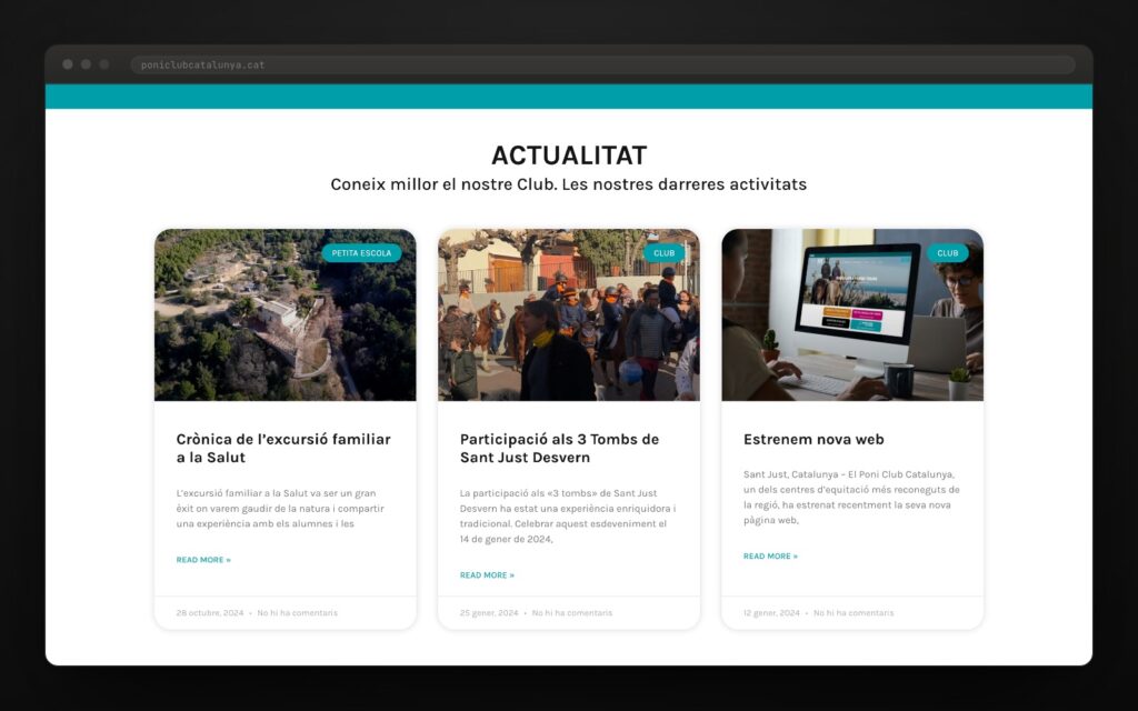 La noticia del estreno de la web, contada por el propio club.