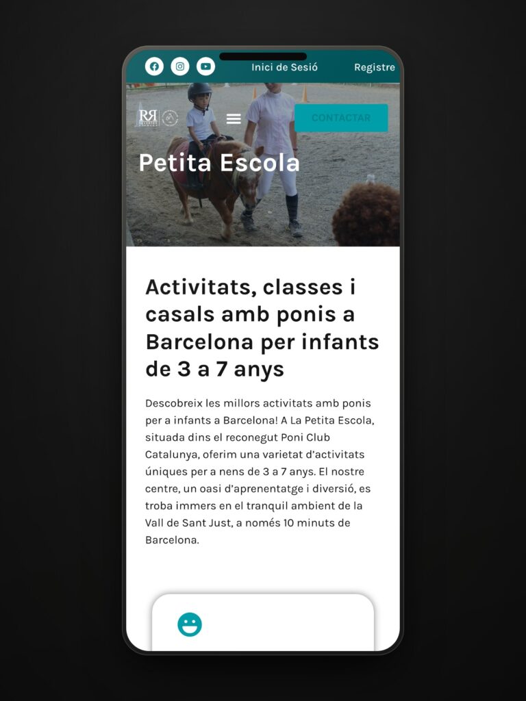 La página que abren los padres antes de apuntar al pequeño.