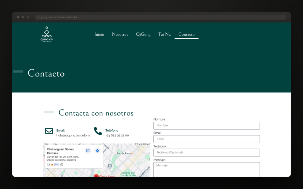 Dónde es la clase y cómo apuntarse, en la misma pantalla.