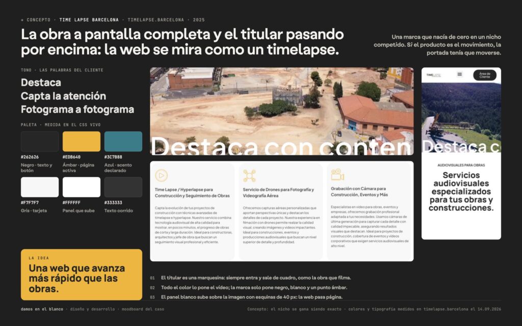 Time Lapse Barcelona, estrategia digital y web a medida para destacar en el sector audiovisual