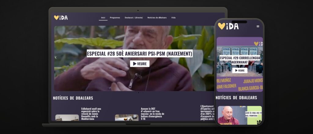 Vida, una plataforma audiovisual en català amb tecnologia i disseny que connecten