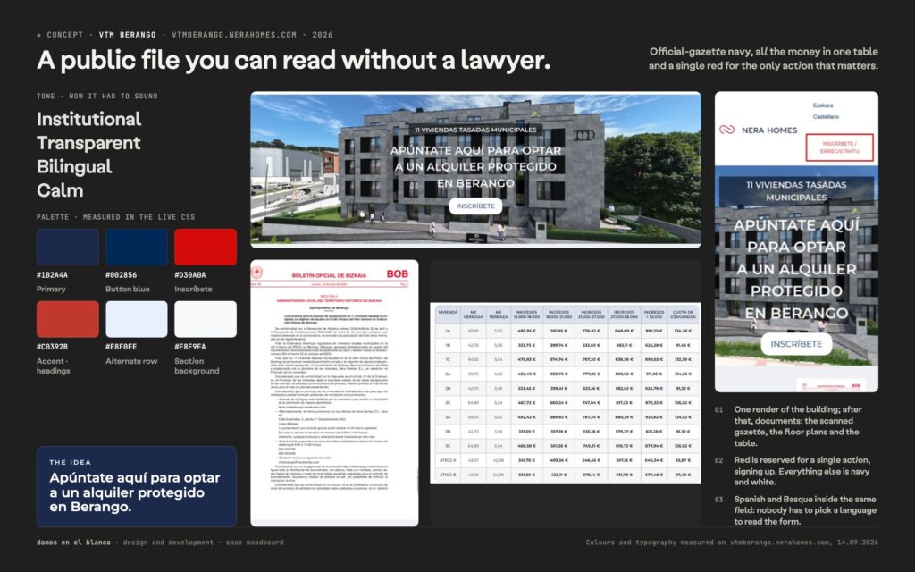 VTM Berango, eleven price-capped homes and an application you can understand